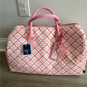 Roller Rabbit Pink & Coral Heart-Print Travel Bag